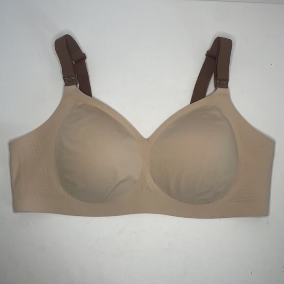 🍒 Momcozy V Jelly Strip Lift Busty Nursing Bra Breastfeed Comfort Oyster Pink XL - Picture 3 of 12